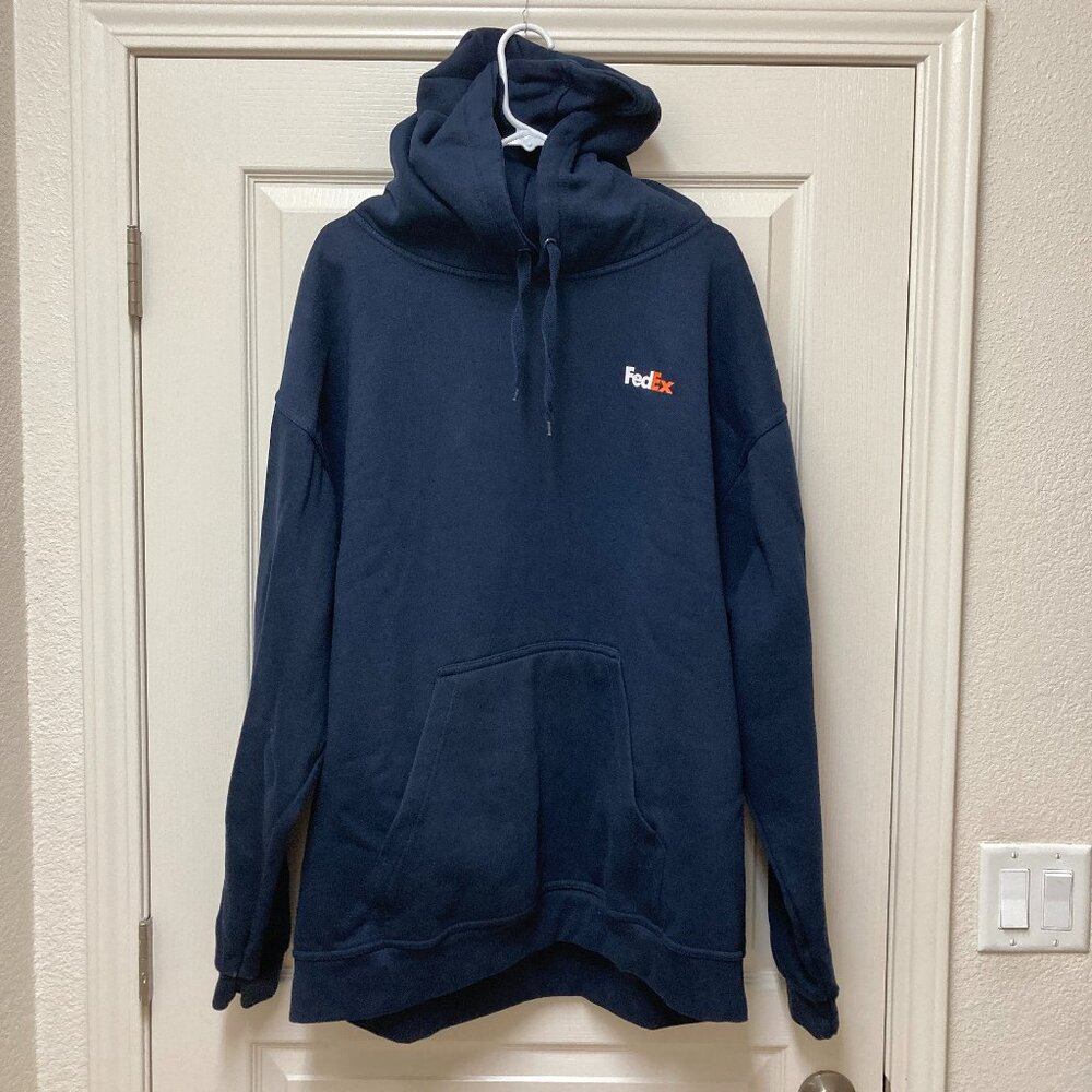 FedEx Hooded Sweatshirt Brand New XXL Blue With Pocket & Draw Strings Veltuff